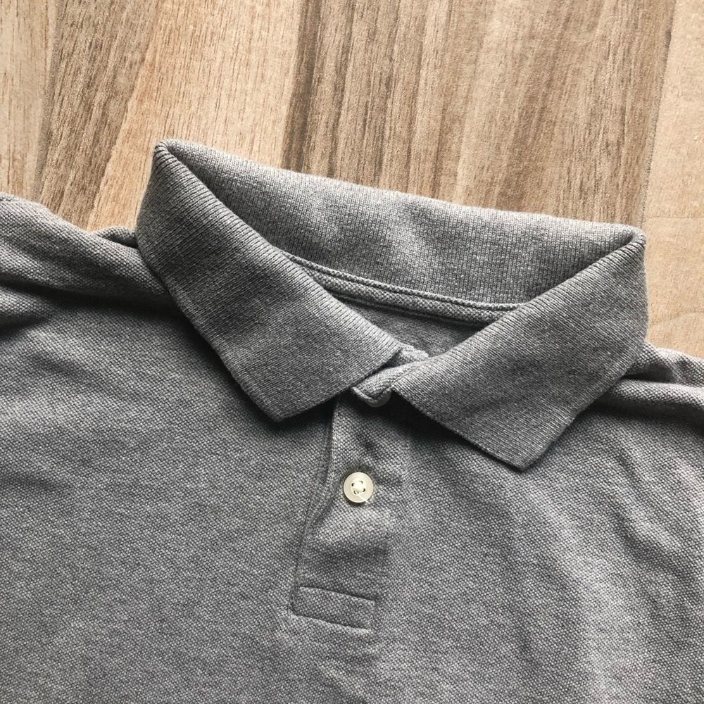 PLACE Solid Grey Polo Size Medium 7/8 - Picture 3 of 4